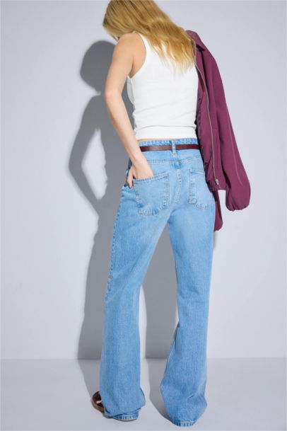 Straight Fit Denim Trousers