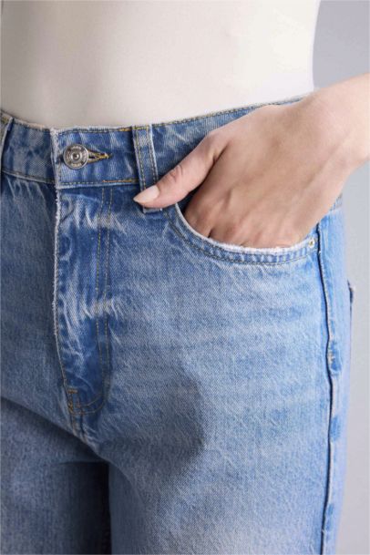 Jean taille haute long Coupe droite