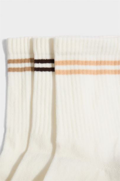 Kadın Rahat Lastikli 3'lü Pamuklu Uzun Çorap
