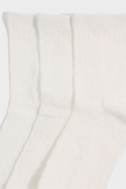 Kadın Ajur 3'lü Pamuklu Soket Çorap