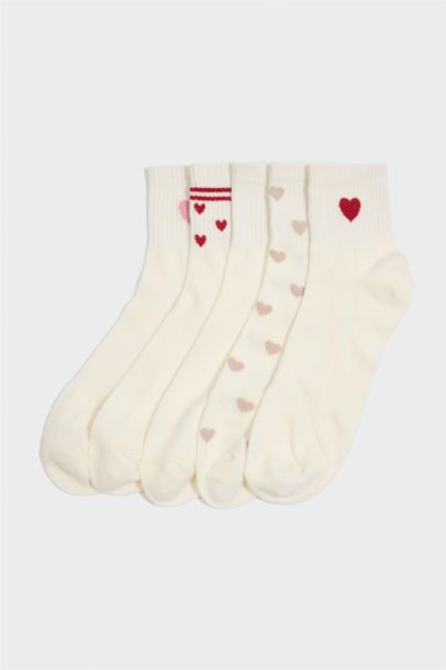 Kadın 5'li Pamuklu Soket Çorap