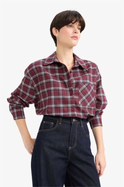 Overshirt Fit Kareli Flanel Uzun Kollu Gömlek