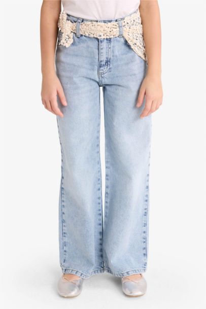 Straight Fit Denim Trousers