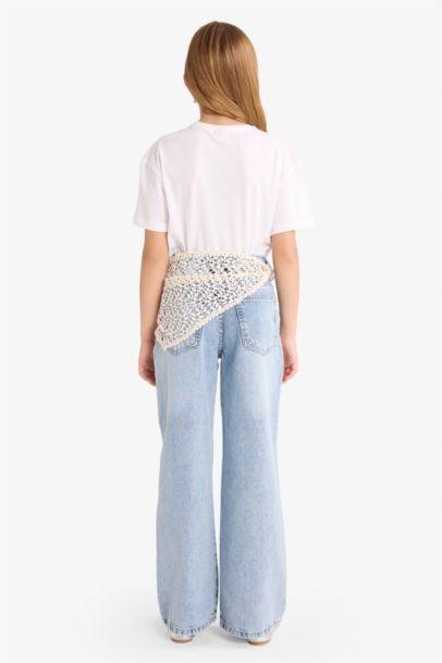 Straight Fit Denim Trousers