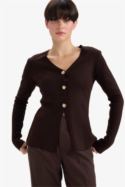 Slim Fit V-Neck Knitwear Cardigan