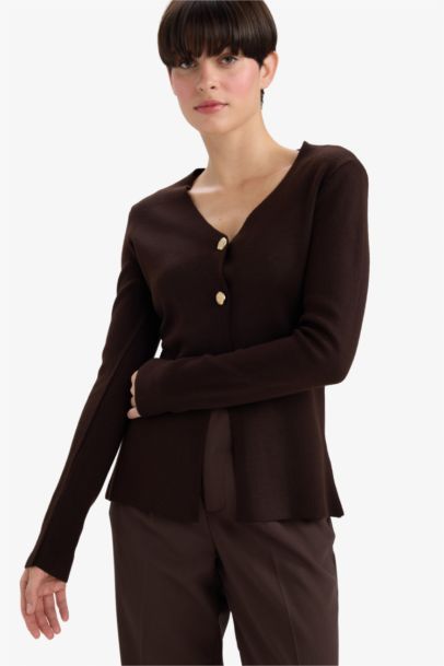 Slim Fit V-Neck Knitwear Cardigan