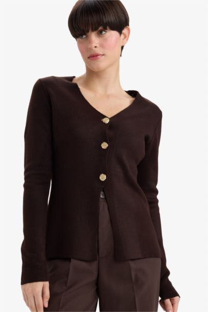 Slim Fit V-Neck Knitwear Cardigan