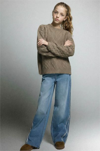 Wide Leg Jean Pantolon Kız Çocuk