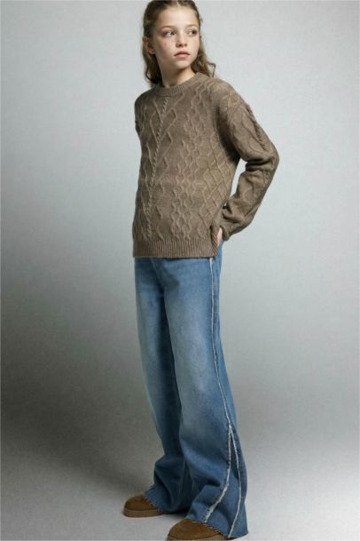 Wide Leg Jean Pantolon Kız Çocuk