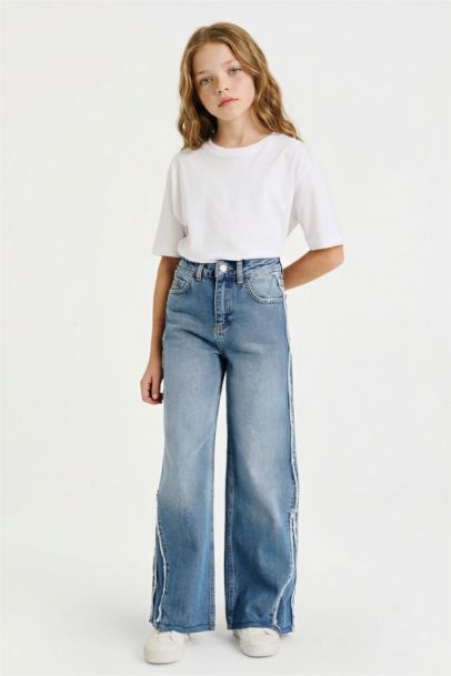 Wide Leg Jean Pantolon Kız Çocuk