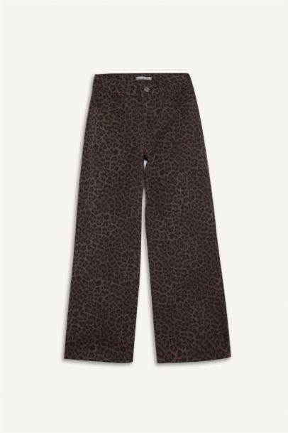 Girl Flare Fit Leopard Print Trousers