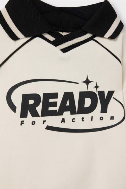 سويت شيرت بيبي ولادي بطبعة شعار قصة عادية