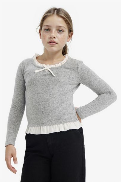 Relax Fit Uzun Kollu Tişört Kız Çocuk