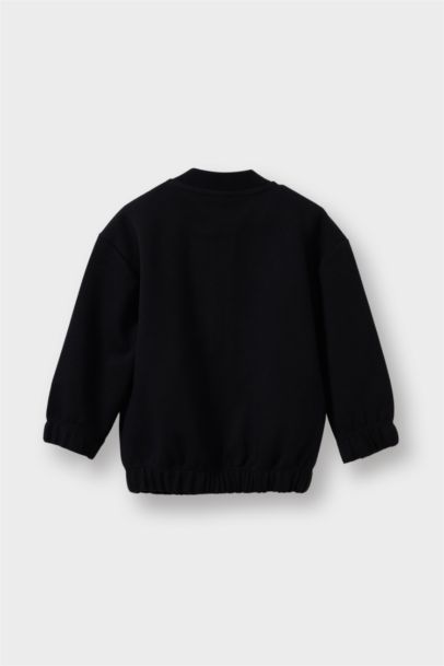 Baskılı Hakim Yaka Fermuarlı Hırka Erkek Bebek