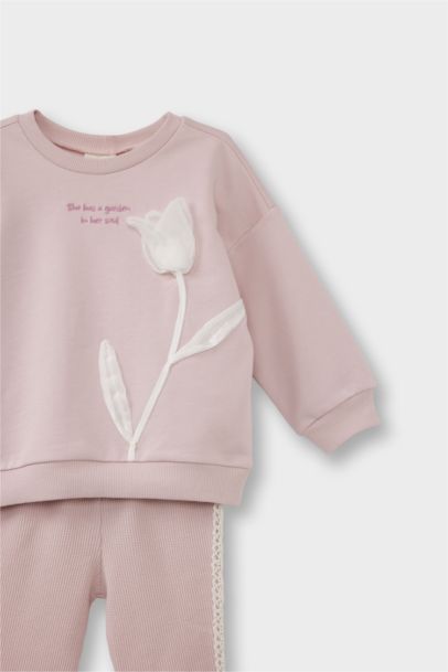 Girl Floral Sweatshirt Sweatpants 2 Piece Set