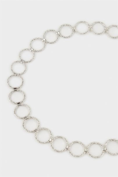 Kadın Silver Yuvarlak Metal Zincir Kemer