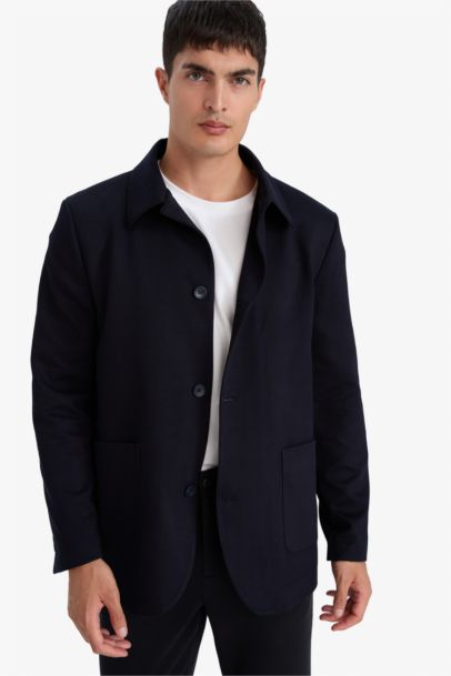 Regular Fit Polo Collar Blazer