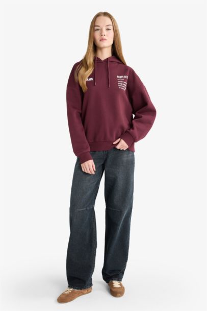 Oversize Fit Printed Long Sleeve Sweatshirt