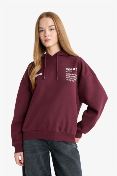 Oversize Fit Printed Long Sleeve Sweatshirt