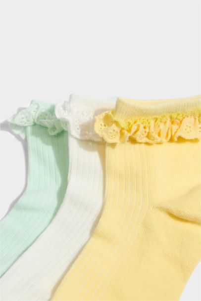 3'lü Pamuklu Soket Çorap Kız Çocuk