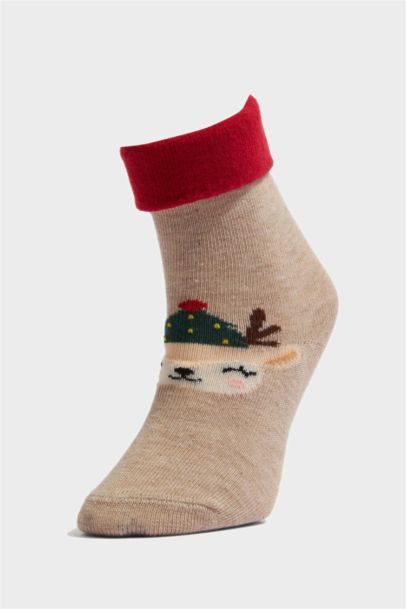 Lot de 2 Chaussettes de Noël longues en coton pour bébé fille