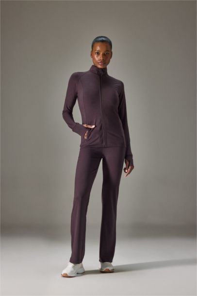 Slim Fit Stand Collar Fleece Lining Cardigan