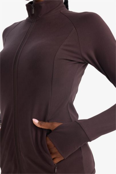 Slim Fit Stand Collar Fleece Lining Cardigan