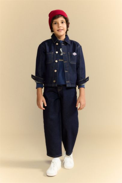 Barrel Fit Düz Paça Jean Pantolon Erkek Çocuk