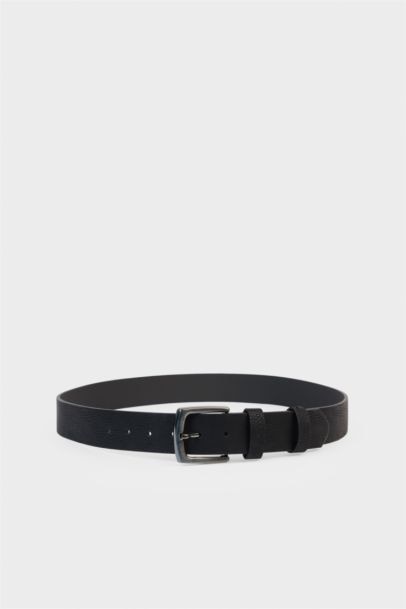 Erkek Dikdörtgen Toka Suni Deri Günlük Kemer