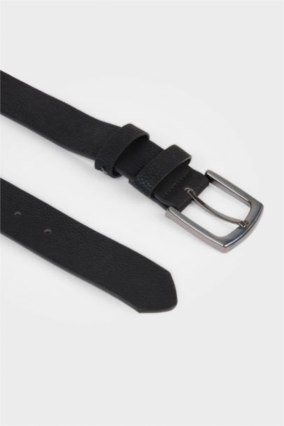 Erkek Dikdörtgen Toka Suni Deri Günlük Kemer