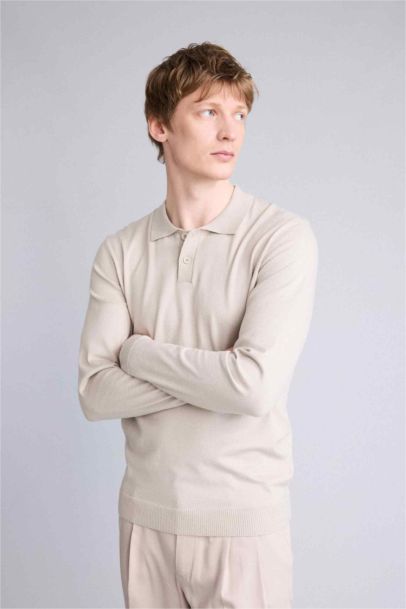 Standard Fit Polo Collar Knitwear Pullover