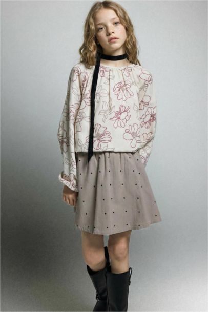 قميص بناتي ردن طويل اوكسفورد قصة عادية