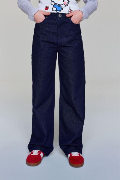 90's Wıde Leg Jean Pantolon Kız Çocuk