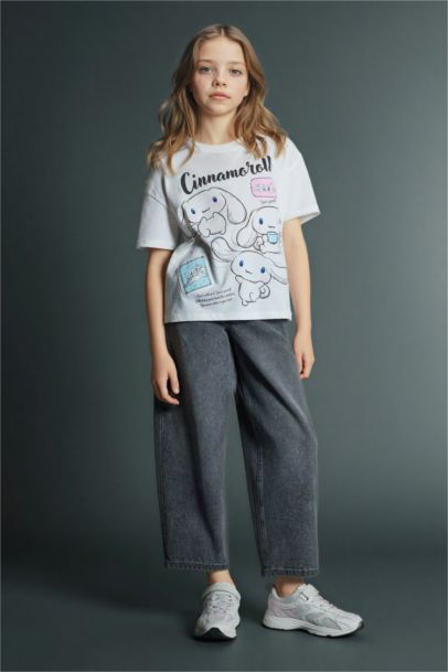 بنطلون جينز بناتي باجي فيت برجل واسع