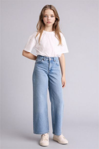 Girl Straight Wide Leg Jeans