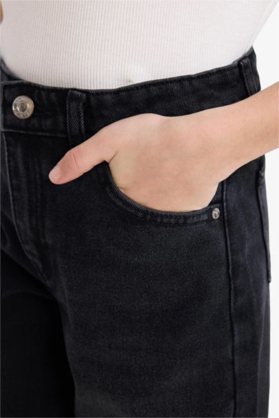 Straıght Wıde Geniş Paça Jean Pantolon Kız Çocuk