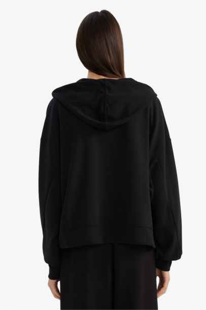 Relax Fit Kapüşonlu Fermuarlı Sweatshirt