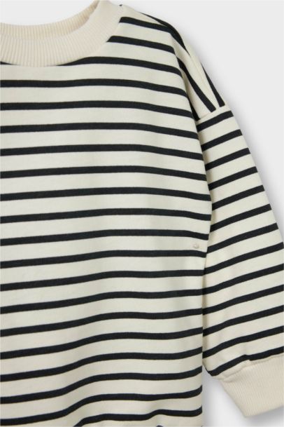 Erkek Bebek Bisiklet Yaka İçi Yumuşak Tüylü 2'li Sweatshirt