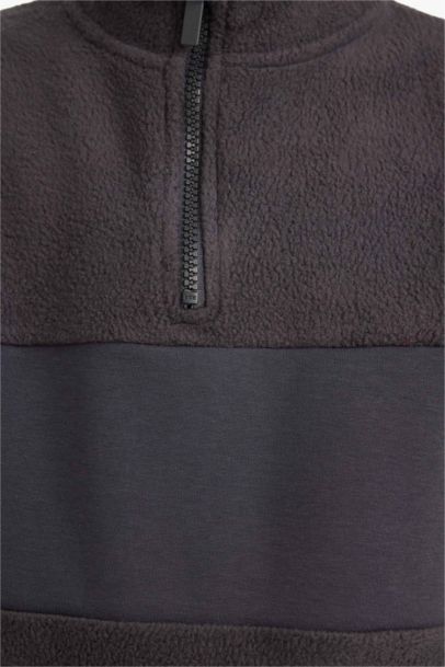 Boy Fleece Half Zippered Sweatshirts Sweatpants 2 Piece Set