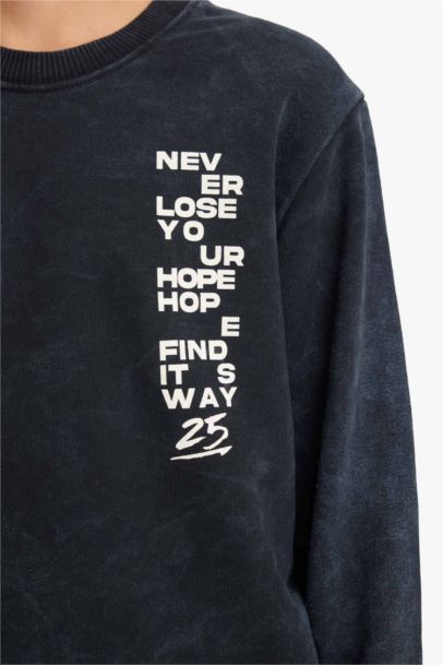 2'li Takım Baskılı Sweatshirt Eşofman Altı Erkek Çocuk