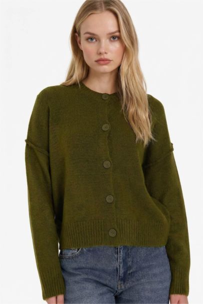 Regular Fit Crew Neck Cardigan