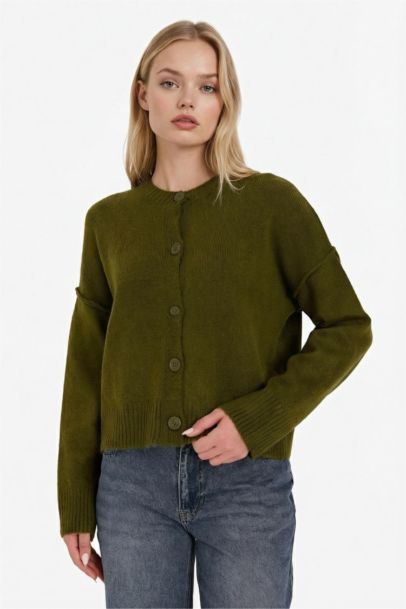 Regular Fit Crew Neck Cardigan