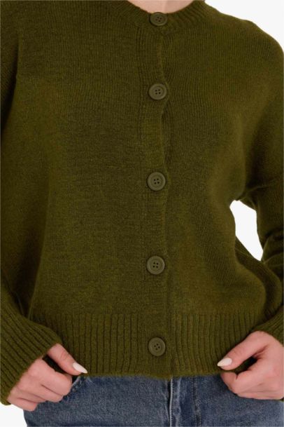 Regular Fit Crew Neck Cardigan