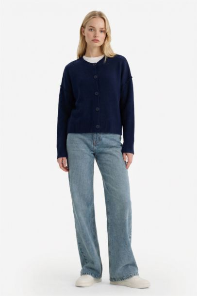 Regular Fit Crew Neck Cardigan