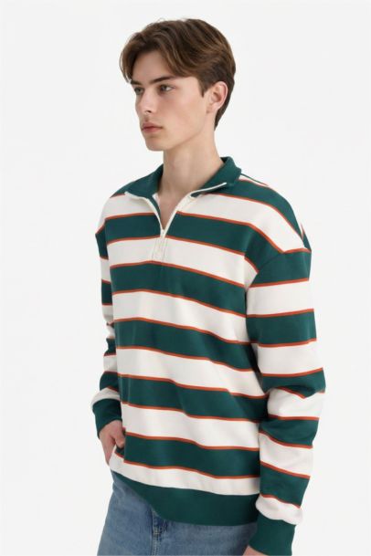 Boxy Fit High Neck Sweatshirt