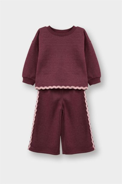 طقم بناتي بنطلون و سويت شيرت - قطعتين