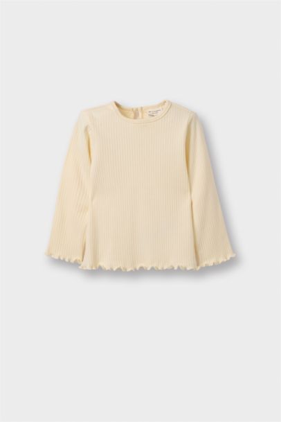 2'li Takım Puantiyeli Kadife Tulum Uzun Kollu Tişört Kız Bebek