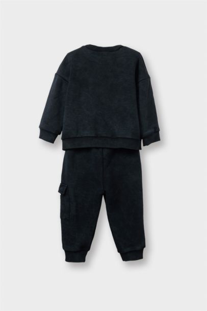 2'li Takım Baskılı Sweatshirt Eşofman Altı Erkek Bebek