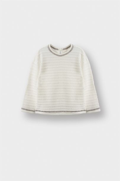 تيشيرت بيبي بناتي ردن طويل محبوك قصة عادية