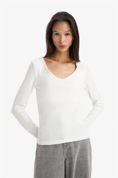 Slim Fit Basic Modal Long Sleeve T-Shirt